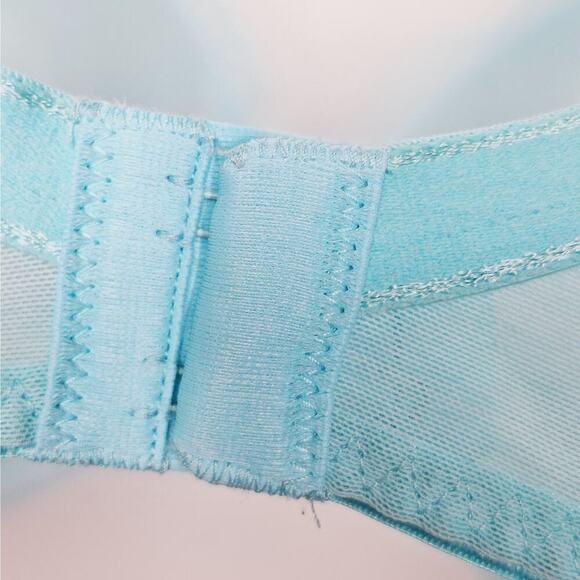 Freya Fancies Half Cup Padded Bra 32DD Azure Blue Green Lace Coquette Underwire - Picture 7 of 8